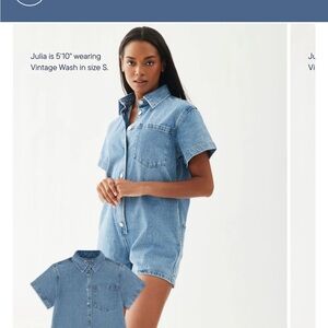 Parke Short Sleeve Denim Romper